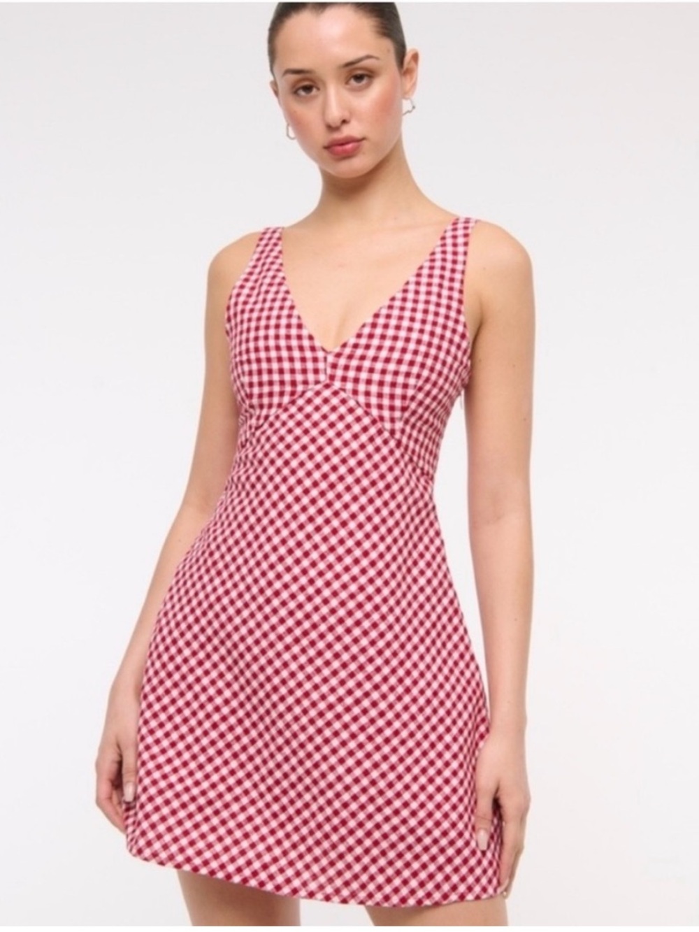 NWT Abercrombie & Fitch V Neck Linen Blend Mini Dress